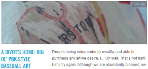 LINK a diyer's home big ol' pbk-style baseball art