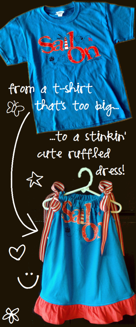 t-shirt dress before and after