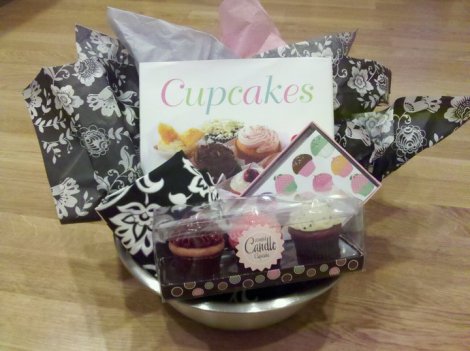 gift basket cupcake baking