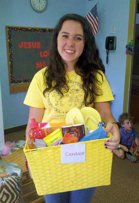 gift basket yellow beach summer teacher