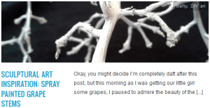 LINK sculptural art spray painted grape stems