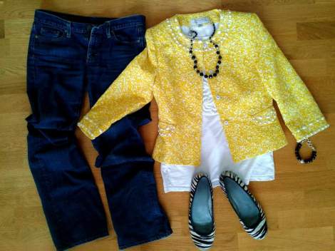 yellow suit jacket outfit