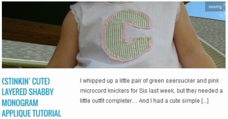 LINK {stinkin' cute} Layered Shabby Monogram Applique Tutorial