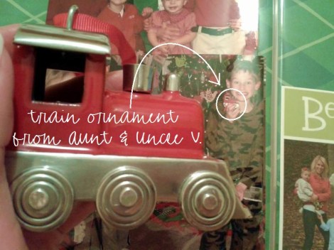 04 Christmas book train ornament