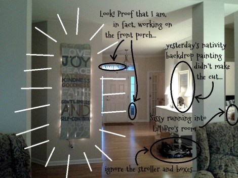 backlit fence art from the living room