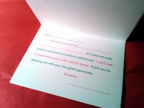 thank you notes headstart black ink