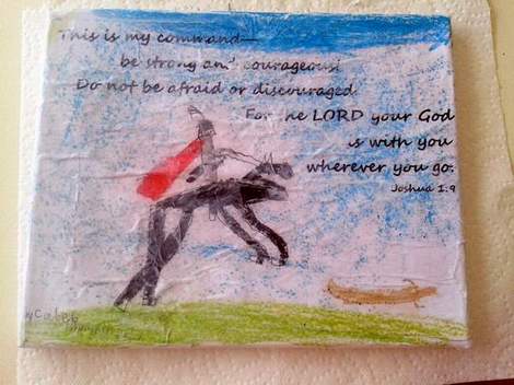 07 kid art God's word canvas wet mod podge