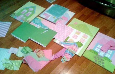 Sissy paintings fabric paper update mess