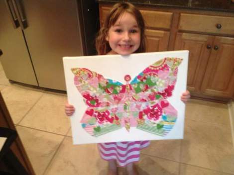 02 fabric scrap butterfly art