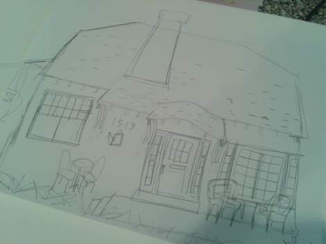 03 cottage painting sketch on paper