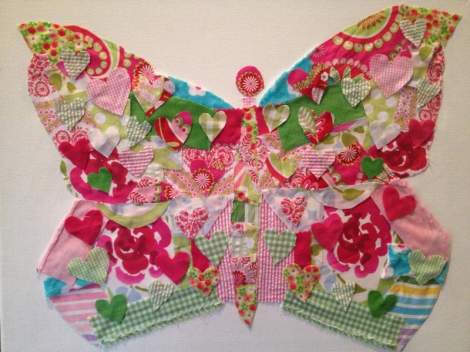 03 fabric scrap butterfly art
