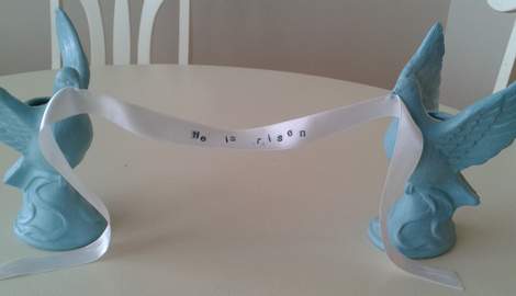 010 He is risen banner and birds