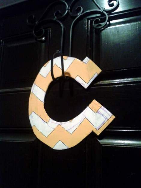 06 chevron initial wreath