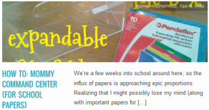 LINK how to mommy command center {for school papers}
