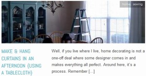 LINK make & hang curtains in an afternoon {using a tablecloth}