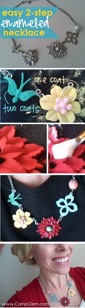 easy DIY enameled necklace