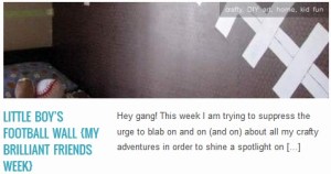 LINK Little Boy’s Football Wall {my brilliant friends week}
