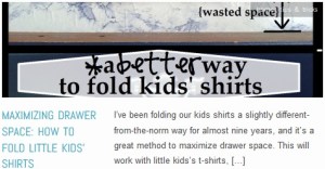 LINK Maximizing Drawer Space How To Fold Little Kids' Shirts