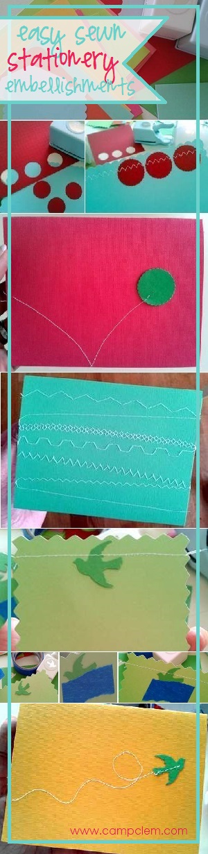 simple sewn stationery embellishments