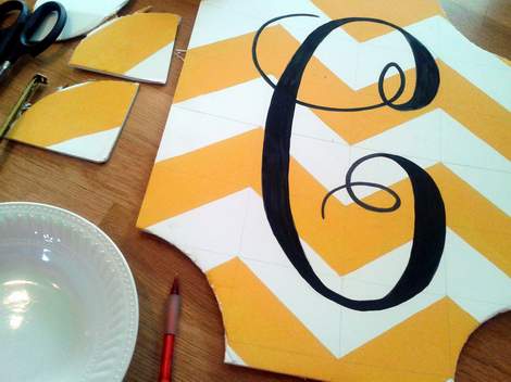 04 yellow chevron initial wreath update curves cut