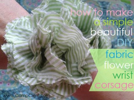 how to make a simple, beautiful, DIY fabric flower wrist corsage