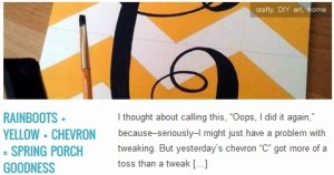 LINK Rainboots + Yellow + Chevron = Spring Porch Goodness