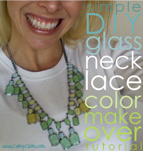 simple DIY glass necklace makeover tutorial