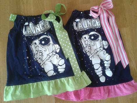 028 t-shirt to dress simple transformation tutorial green & pink