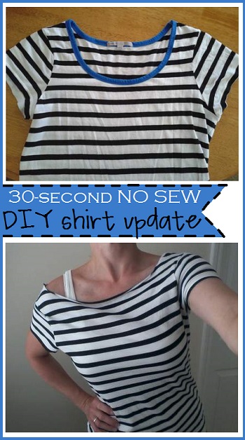 30-second no sew DIY shirt update