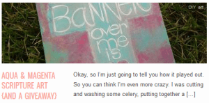 LINK Aqua & Magenta Scripture Art {and a giveaway}