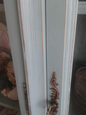 china cabinet antiquing door after