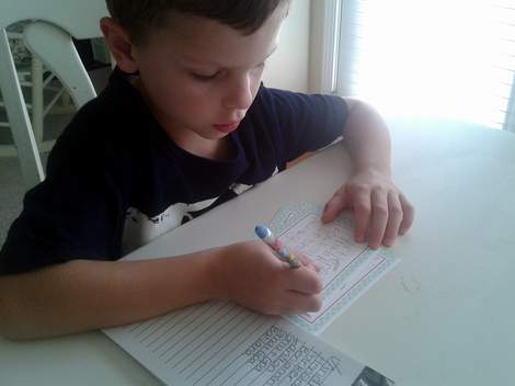 streamlined kid thank you note writing in action