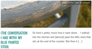 LINK {the conversation I had with} my blue painted stool