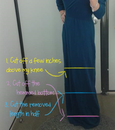 04 teal dress makeover cut off marks
