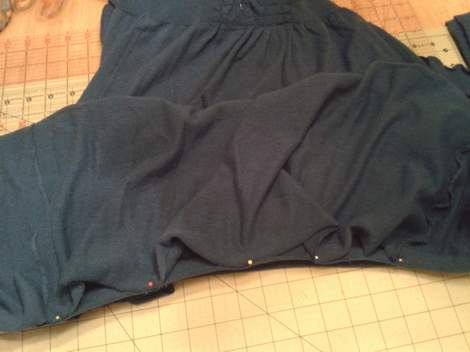 06 teal dress makeover ruffles pinned