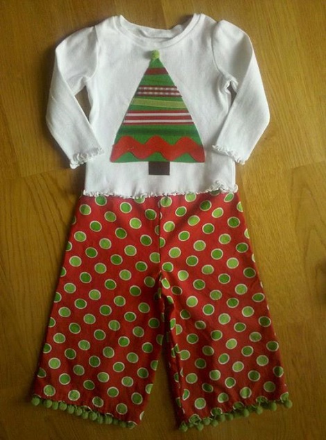 DIY Christmas shirt and ruffle pants