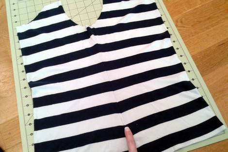 striped shirt to kid pants upcycle 03 fold