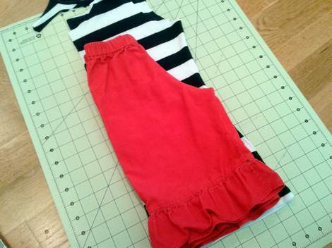 striped shirt to kid pants upcycle 04 existing pants