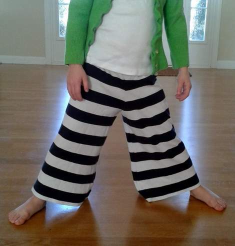 striped shirt to kid pants upcycle 13