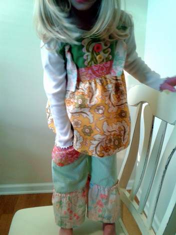 upcycled again knot top and pants