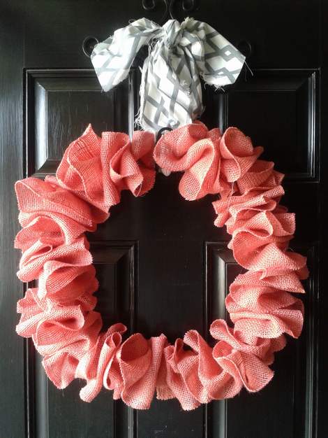 pink burlap wreath 10