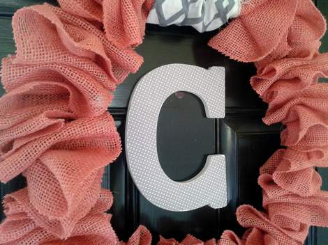 pink burlap wreath 11'