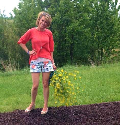 use what you've got tablescape--burlap, weeds, and lemons 03