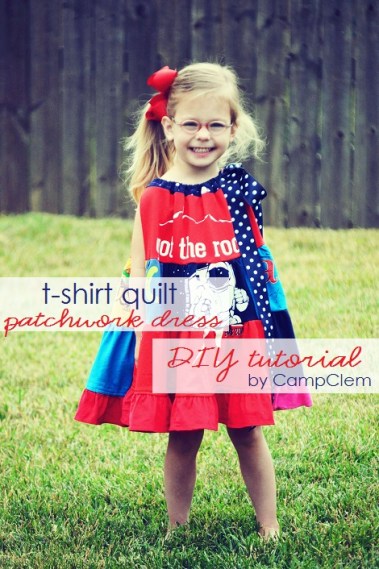 DIY t-shirt quilt patchwork dress tutorial