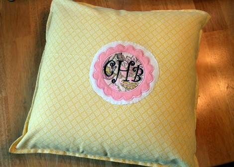 onesie pillowcase monogram applique 07