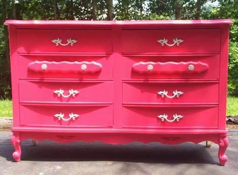 pink dresser makeover 04'