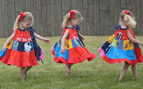 t-shirt quilt patchwork dress twirling 1