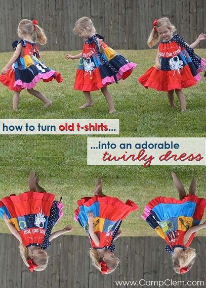 t-shirt quilt patchwork dress twirling