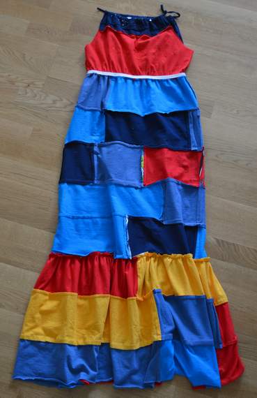 VBS shirt refashion t-shirt quilt patchwork maxi dress 12'