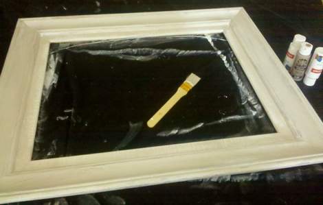 04 foyer painting frame makeover in progress